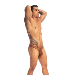 Stringa del marchio L HOMME INVISIBLE - Fuoco & Oro V Thong Bikini L Homme Invisible - Ref : UW19 FGO OR9