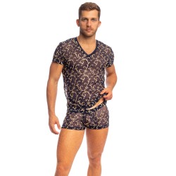 Maniche del marchio L HOMME INVISIBLE - Maglietta barocca a scollo a V Nuit L Uomo Invisibile - Ref : MY73 NBA 049