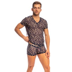 Maniche del marchio L HOMME INVISIBLE - Maglietta barocca a scollo a V Nuit L Uomo Invisibile - Ref : MY73 NBA 049