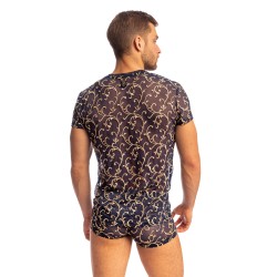 Maniche del marchio L HOMME INVISIBLE - Maglietta barocca a scollo a V Nuit L Uomo Invisibile - Ref : MY73 NBA 049