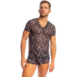 Maniche del marchio L HOMME INVISIBLE - Maglietta barocca a scollo a V Nuit L Uomo Invisibile - Ref : MY73 NBA 049