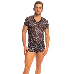 Maniche del marchio L HOMME INVISIBLE - Maglietta barocca a scollo a V Nuit L Uomo Invisibile - Ref : MY73 NBA 049