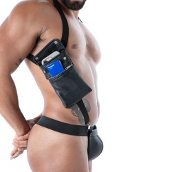 Harness of the brand TOF PARIS - Tof Paris Neoprene Elastic Pocket Harness Black - Ref : TOF601N