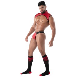 Harness of the brand TOF PARIS - Tof Paris Red Neoprene Collar Shirt Harness - Ref : TOF605R