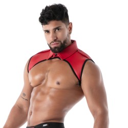 Harness of the brand TOF PARIS - Tof Paris Red Neoprene Collar Shirt Harness - Ref : TOF605R