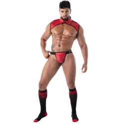Harness of the brand TOF PARIS - Tof Paris Red Neoprene Collar Shirt Harness - Ref : TOF605R
