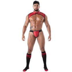 Harness of the brand TOF PARIS - Tof Paris Red Neoprene Collar Shirt Harness - Ref : TOF605R