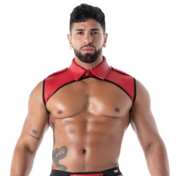 Harness of the brand TOF PARIS - Tof Paris Red Neoprene Collar Shirt Harness - Ref : TOF605R