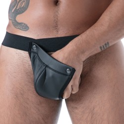 Thong of the brand TOF PARIS - Tof Paris Neoprene Snap Thong Black - Ref : TOF606N