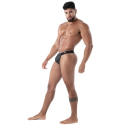 Thong of the brand TOF PARIS - Tof Paris Neoprene Snap Thong Black - Ref : TOF606N