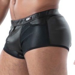 Boxer, shorty de la marque TOF PARIS - Boxer à Fermeture Eclair Intégrale Kinky Noir - Ref : TOF612N