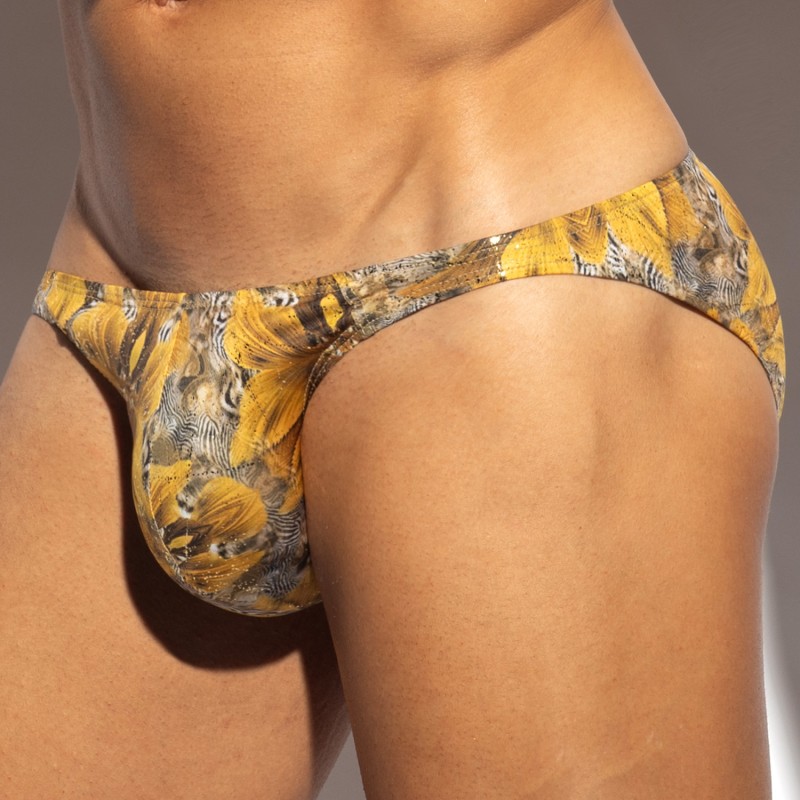 Slip, Tanga de la marque ES COLLECTION - Bikini Safari Edition Limitée - Jaune - Ref : UN645 C03