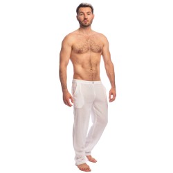 Pantalon de la marque L HOMME INVISIBLE - Amalfi - Pantalon Blanc - Ref : HW144 AMA 002