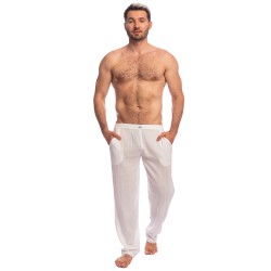 Pantalon de la marque L HOMME INVISIBLE - Amalfi - Pantalon Blanc - Ref : HW144 AMA 002
