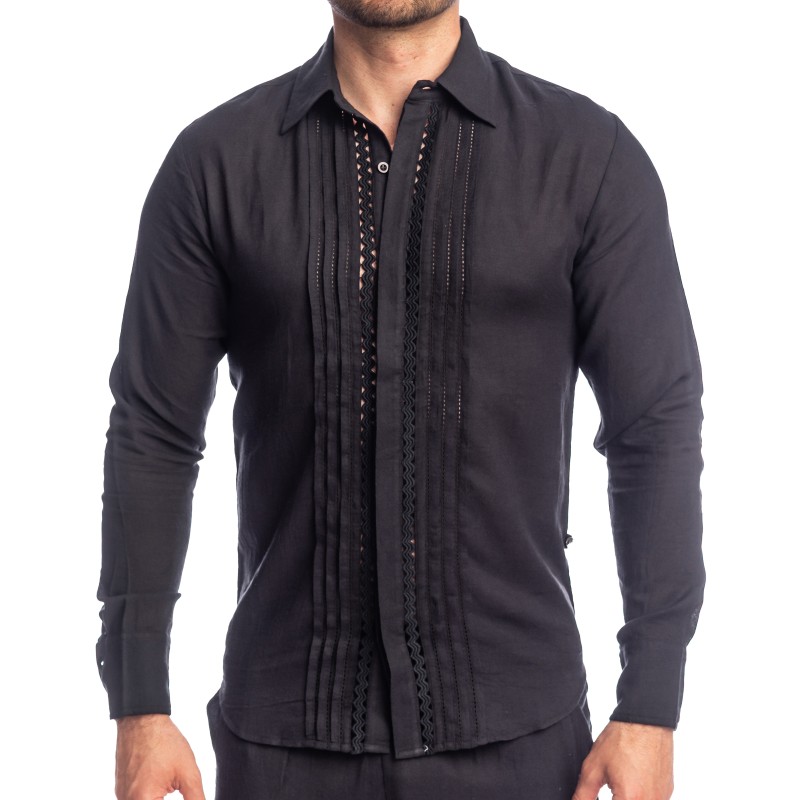Camicia del marchio L HOMME INVISIBLE - Amalfi - Camicia Nera - Ref : HW126 AMA 001