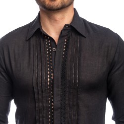 Chemise de la marque L HOMME INVISIBLE - Amalfi - Chemise Noir - Ref : HW126 AMA 001