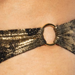 Slip, Tanga de la marque ES COLLECTION - Bikini Gold + Gold Edition Limitée - Ref : UN657 C10