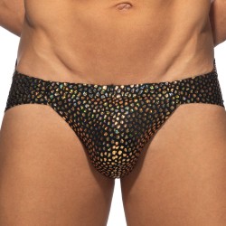Slip, Tanga de la marque ADDICTED - Bikini Gold Stones Edition Limitée - Noir - Ref : ADP20 C10