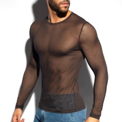 Long Sleeves of the brand ES COLLECTION - Net Long Sleeves Limited Edition T-Shirt - Brown - Ref : TS360 C13