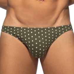 Slip, Tanga de la marque ADDICTED - Bikini Cum Dots - Kaki - Ref : AD1401 C12