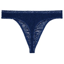 String de la marque HOM - G-String HOM Free Cut Lace - Marine - Ref : 402886 00RA