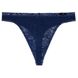 String de la marque HOM - G-String HOM Free Cut Lace - Marine - Ref : 402886 00RA