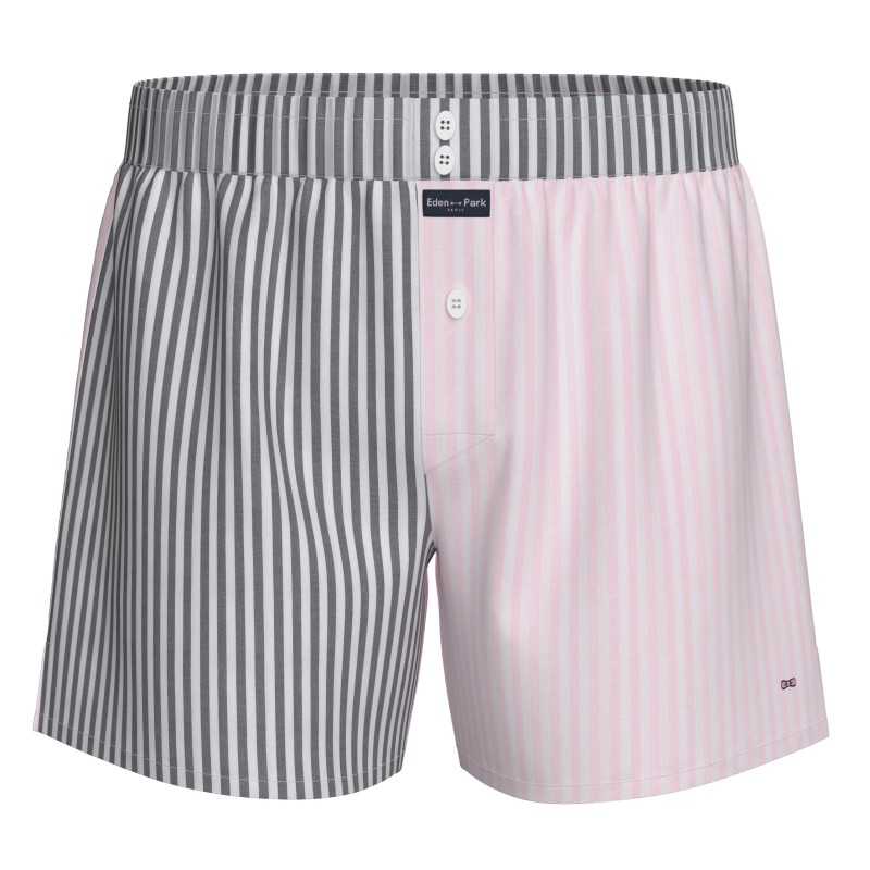 Caleçon boutonné Eden Park double jeu - rose / gris - Eden Park : s...