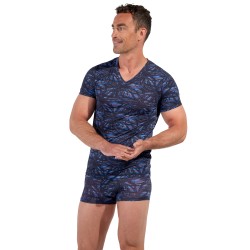 Manches courtes de la marque HOM - Tee-Shirt V Neck Star Island - Ref : 403109 P0BI