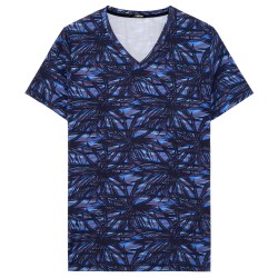 Manches courtes de la marque HOM - Tee-Shirt V Neck Star Island - Ref : 403109 P0BI