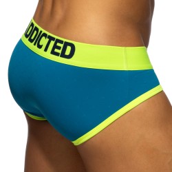 Slip, Tanga de la marque ADDICTED - Slip Swimderwear Dot Dot Dot Edition Limitée - Bleu Paon - Ref : AD1428 C27