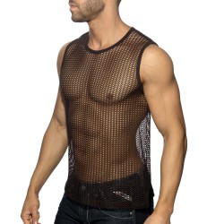 Canottiera in edizione limitata openwork in tessuto - marrone - ADD...