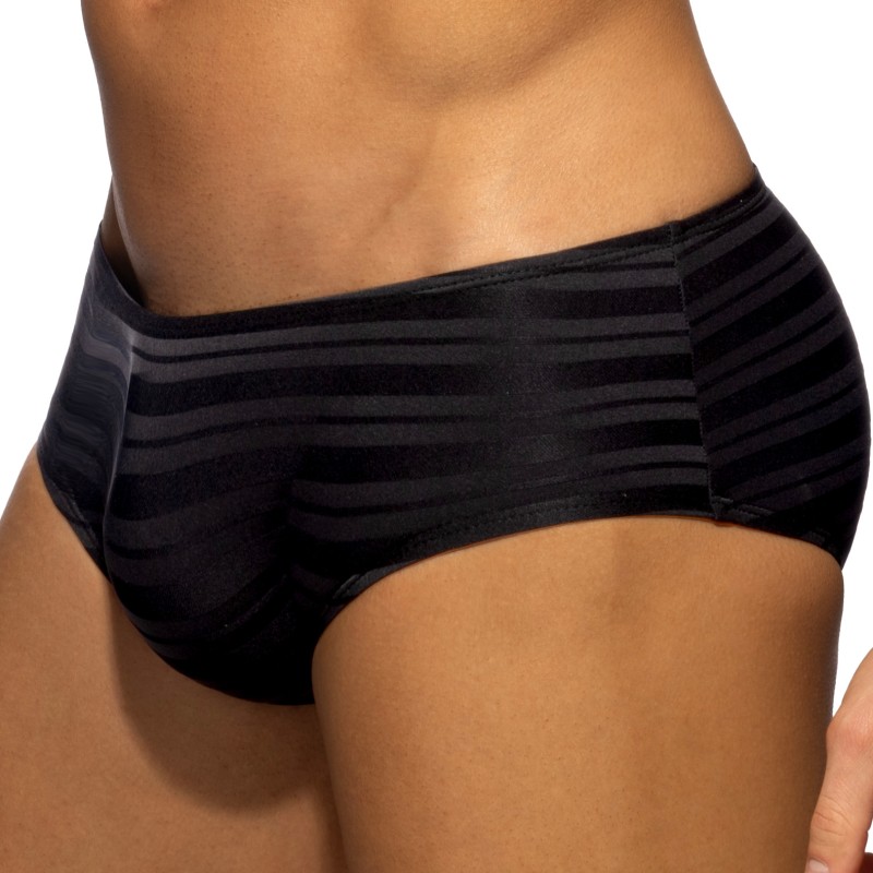 Slip, Tanga de la marque ADDICTED - Slip Black Stripes Edition Limitée - Ref : AD1420 C10