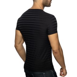 Manches courtes de la marque ADDICTED - T-shirt Black Stripes Edition Limitée - Ref : AD1421 C10