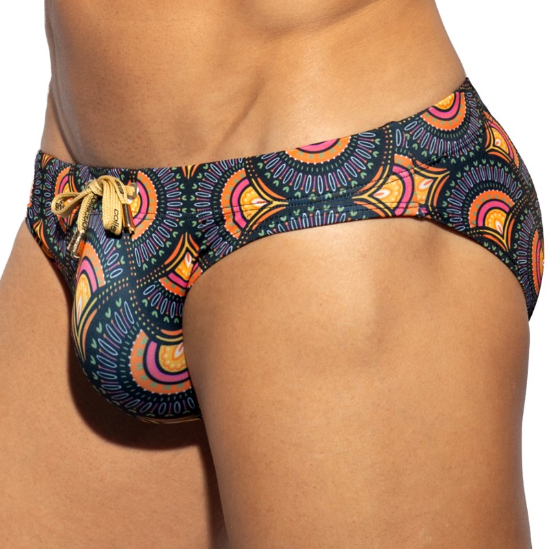 Slip da bagno in edizione limitata stampa Peacock - Nero - ES colle...