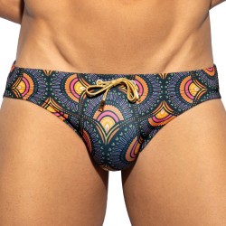 Slip da bagno in edizione limitata stampa Peacock - Nero - ES colle...