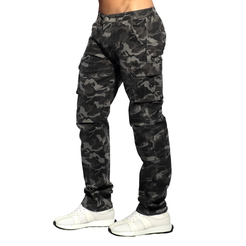 Jean s de la marque ES COLLECTION - Jeans Cargo Camo - Gris - Ref : ESJ077 C17M0