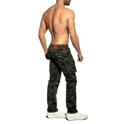 Jean s de la marque ES COLLECTION - Jeans Cargo Camo - Kaki - Ref : ESJ077 C17