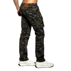 Jean s de la marque ES COLLECTION - Jeans Cargo Camo - Kaki - Ref : ESJ077 C17