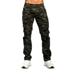 Jean s de la marque ES COLLECTION - Jeans Cargo Camo - Kaki - Ref : ESJ077 C17