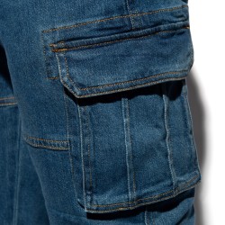Jean s of the brand ES COLLECTION - Denim Cargo Jeans - Dark Blue - Ref : ESJ078 C502