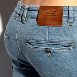 Jean s de la marque ES COLLECTION - Jeans Cargo Denim - Bleu - Ref : ESJ078 C500