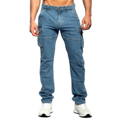 Jean s de la marque ES COLLECTION - Jeans Cargo Denim - Bleu - Ref : ESJ078 C500