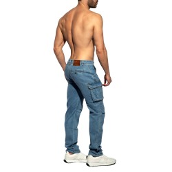 Jean s de la marque ES COLLECTION - Jeans Cargo Denim - Bleu - Ref : ESJ078 C500