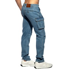 Jean s de la marque ES COLLECTION - Jeans Cargo Denim - Bleu - Ref : ESJ078 C500