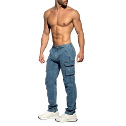 Jean s de la marque ES COLLECTION - Jeans Cargo Denim - Bleu - Ref : ESJ078 C500