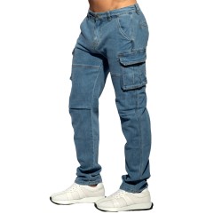 Jean s der Marke ES COLLECTION - Denim Cargo Jeans - Blau - Ref : ESJ078 C500