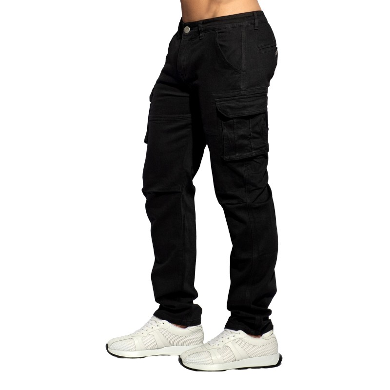 Jean s de la marque ES COLLECTION - Jeans Cargo Denim - Noir - Ref : ESJ078 C10