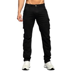 Jean s de la marque ES COLLECTION - Jeans Cargo Denim - Noir - Ref : ESJ078 C10