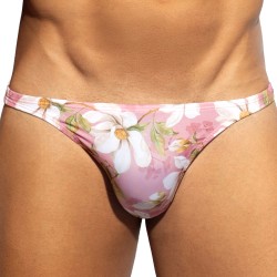 Slip de bain de la marque ES COLLECTION - String de Bain Jasmine Edition Limitée - Rose - Ref : 2602 C36