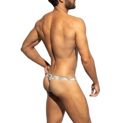 Slip de bain de la marque ES COLLECTION - String de Bain Jasmine Edition Limitée - Beige - Ref : 2602 C28